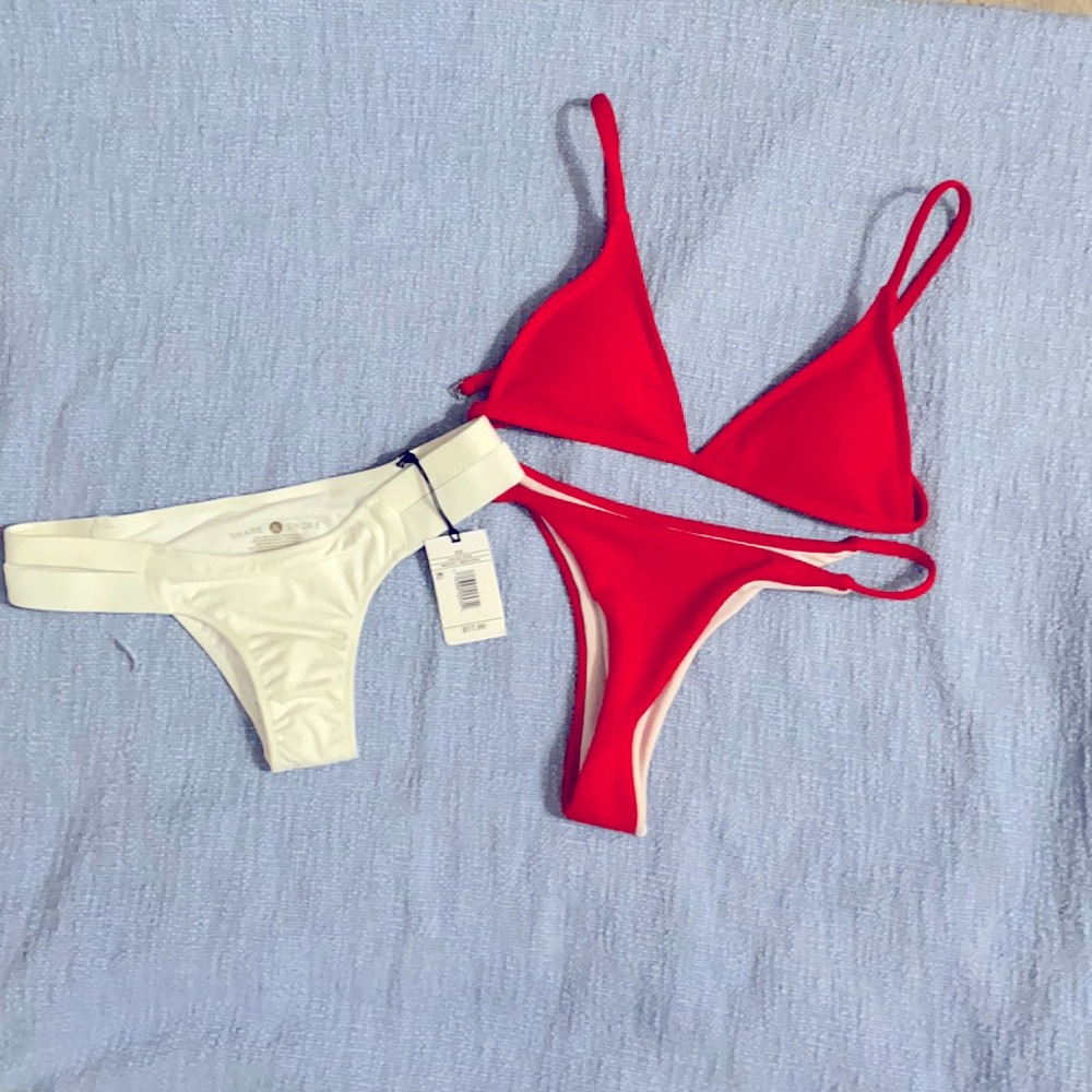 NWT Triangle top bikini w matching bottom + 1